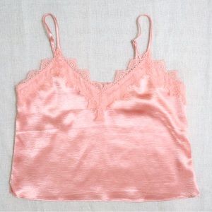 Forever 21 Shiny Pink Lace Cami Top